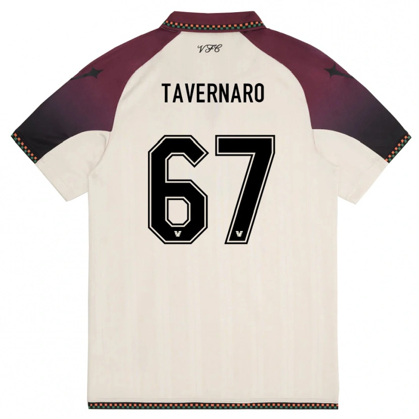 Danxen Bambino Maglia Federico Tavernaro #67 Crema Borgogna Kit Gara Away 2025/26 Maglietta