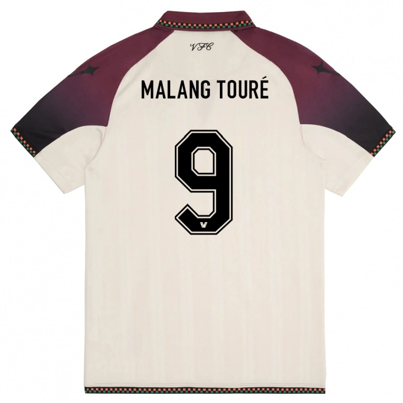 Danxen Bambino Maglia Mohamed Malang Touré #9 Crema Borgogna Kit Gara Away 2025/26 Maglietta