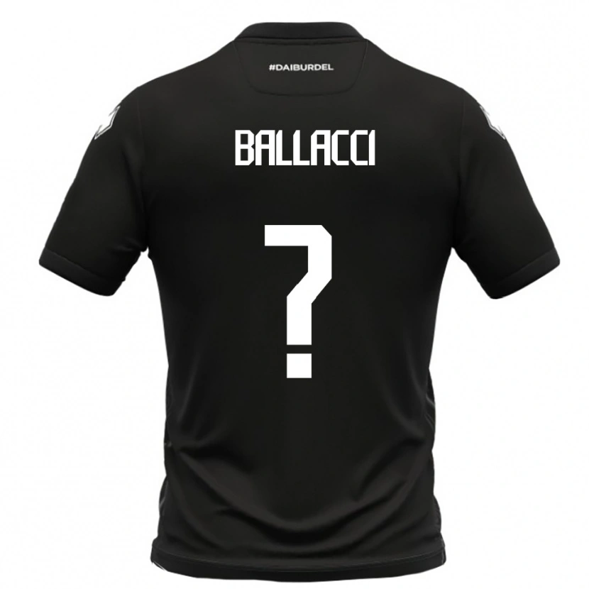 Danxen Bambino Maglia Edoardo Ballacci #0 Nero Bianco Kit Gara Away 2025/26 Maglietta