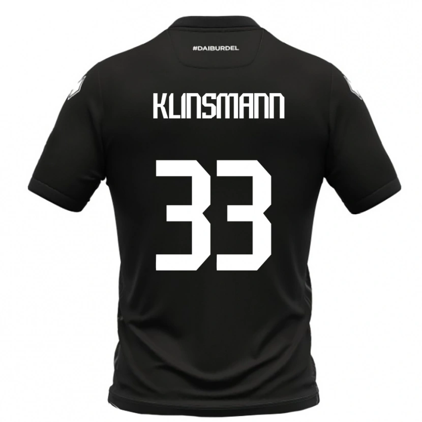 Danxen Bambino Maglia Jonathan Klinsmann #33 Nero Bianco Kit Gara Away 2025/26 Maglietta