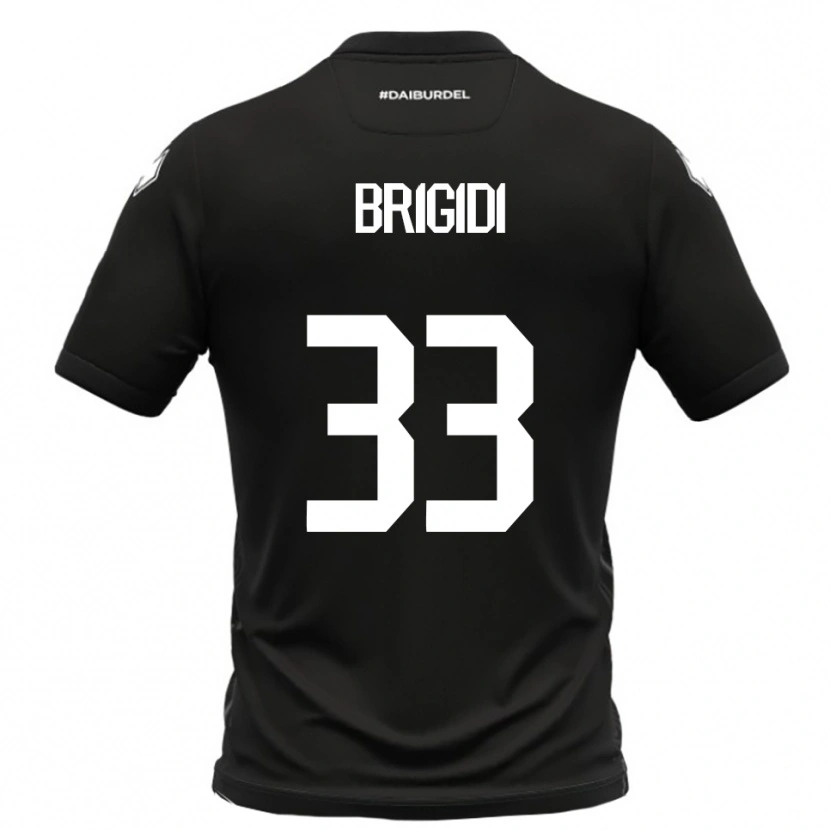 Danxen Bambino Maglia Massimo Brigidi #33 Nero Bianco Kit Gara Away 2025/26 Maglietta