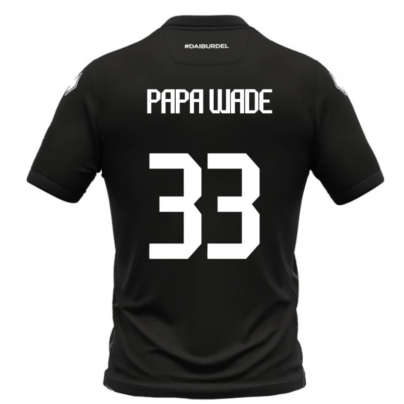 Danxen Bambino Maglia Ibrahima Papa Wade #33 Nero Bianco Kit Gara Away 2025/26 Maglietta