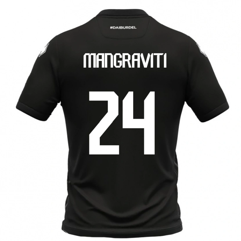 Danxen Bambino Maglia Massimiliano Mangraviti #24 Nero Bianco Kit Gara Away 2025/26 Maglietta