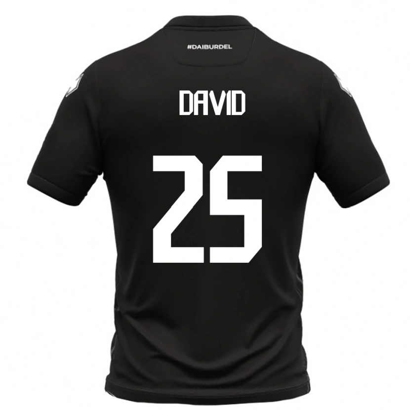 Danxen Bambino Maglia Antonio David #25 Nero Bianco Kit Gara Away 2025/26 Maglietta