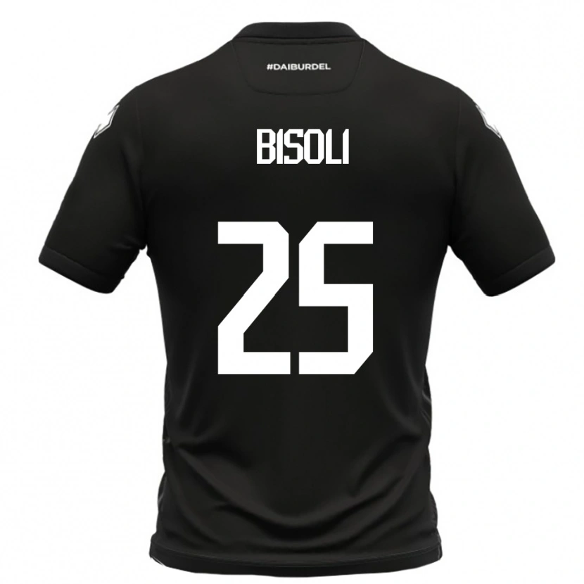 Danxen Bambino Maglia Dimitri Bisoli #25 Nero Bianco Kit Gara Away 2025/26 Maglietta