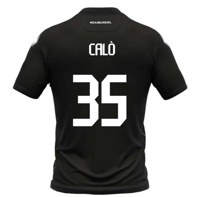 Danxen Bambino Maglia Giacomo Calò #35 Nero Bianco Kit Gara Away 2025/26 Maglietta