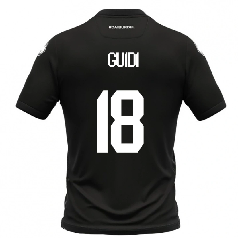Danxen Bambino Maglia Matteo Guidi #18 Nero Bianco Kit Gara Away 2025/26 Maglietta