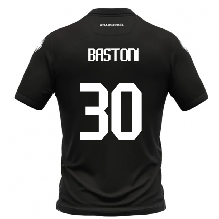 Danxen Bambino Maglia Simone Bastoni #30 Nero Bianco Kit Gara Away 2025/26 Maglietta