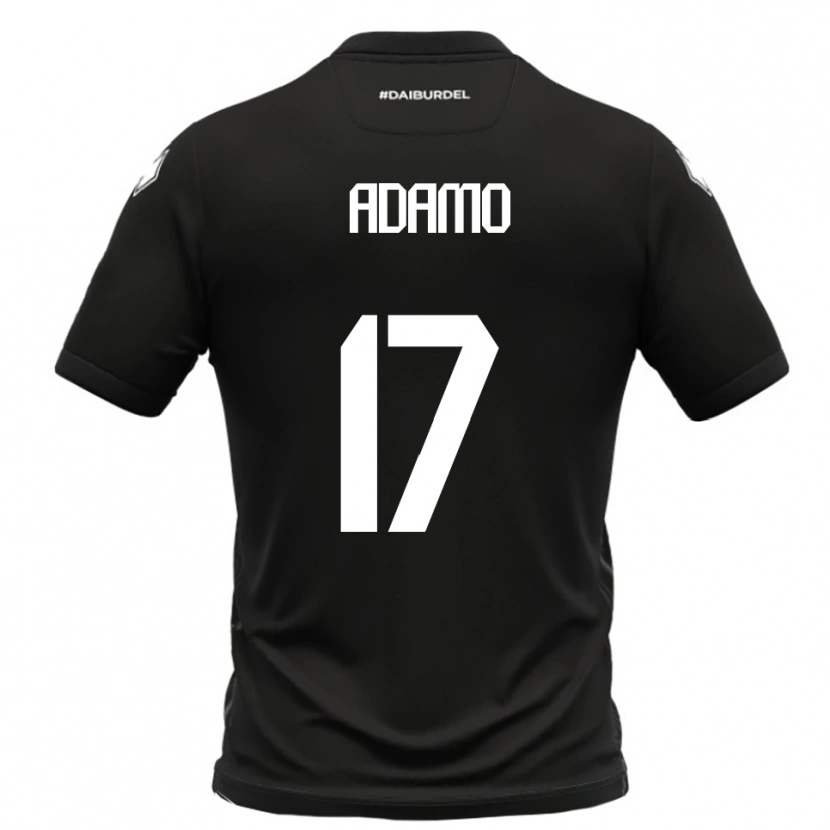 Danxen Bambino Maglia Emanuele Adamo #17 Nero Bianco Kit Gara Away 2025/26 Maglietta
