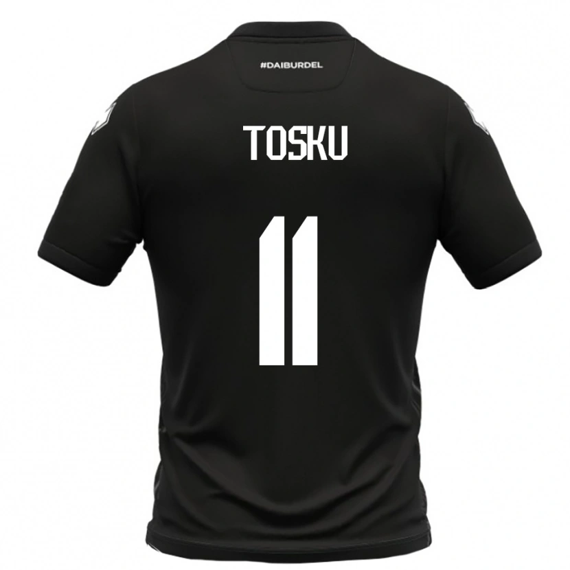 Danxen Bambino Maglia Frederik Tosku #11 Nero Bianco Kit Gara Away 2025/26 Maglietta