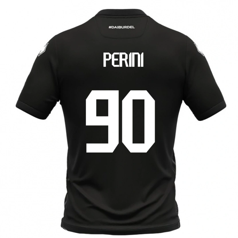 Danxen Bambino Maglia Giovanni Perini #90 Nero Bianco Kit Gara Away 2025/26 Maglietta