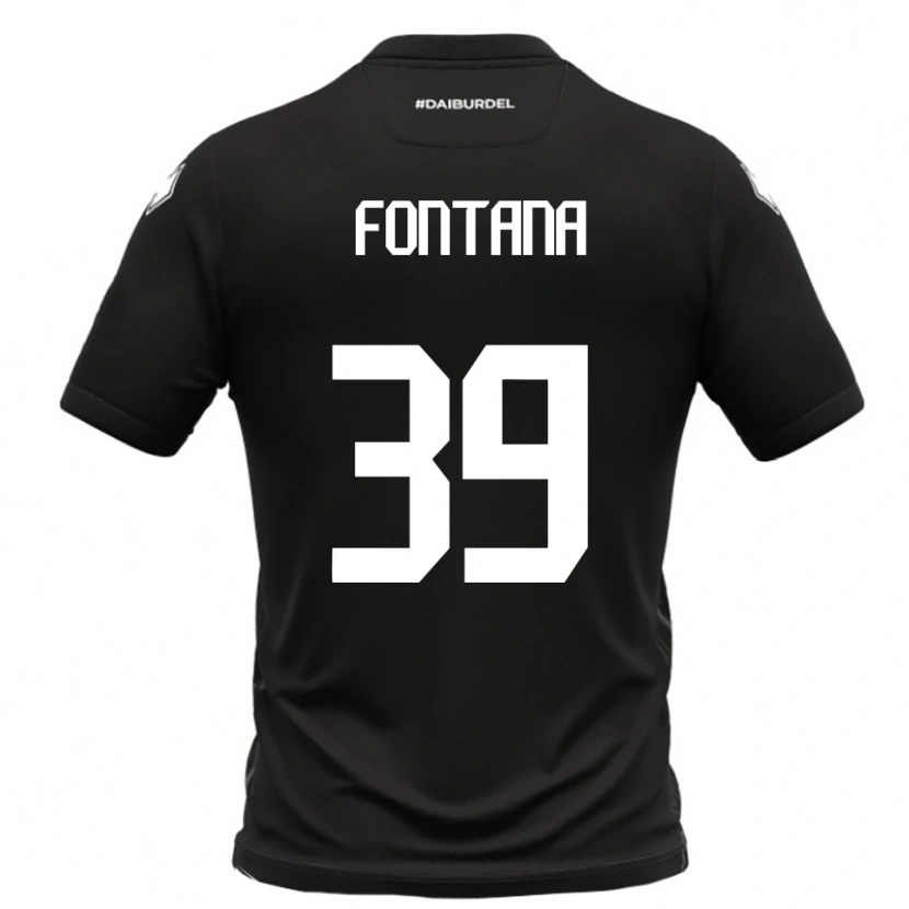 Danxen Bambino Maglia Niccolò Fontana #39 Nero Bianco Kit Gara Away 2025/26 Maglietta