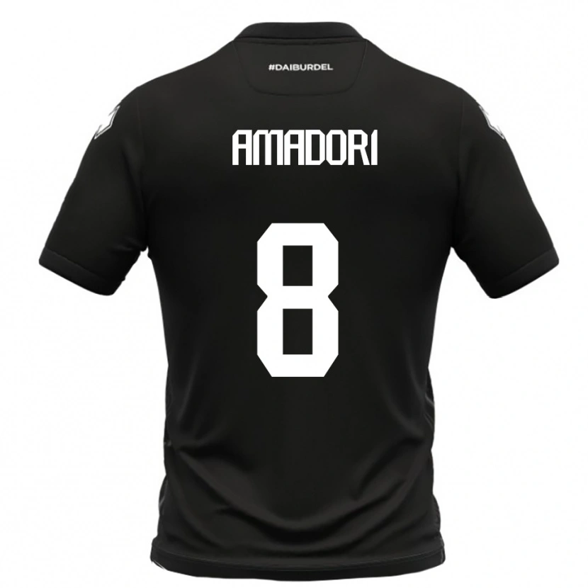 Danxen Bambino Maglia Emilio Amadori #8 Nero Bianco Kit Gara Away 2025/26 Maglietta