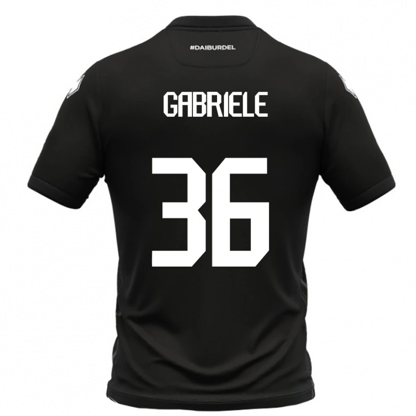 Danxen Bambino Maglia Tommaso Gabriele #36 Nero Bianco Kit Gara Away 2025/26 Maglietta
