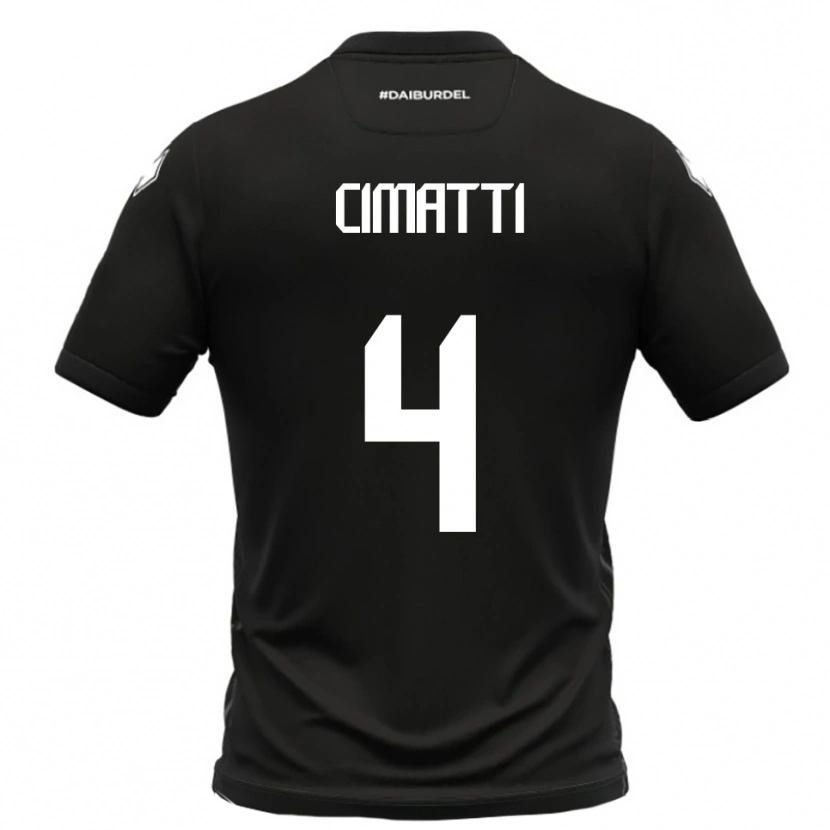 Danxen Bambino Maglia Edoardo Cimatti #4 Nero Bianco Kit Gara Away 2025/26 Maglietta