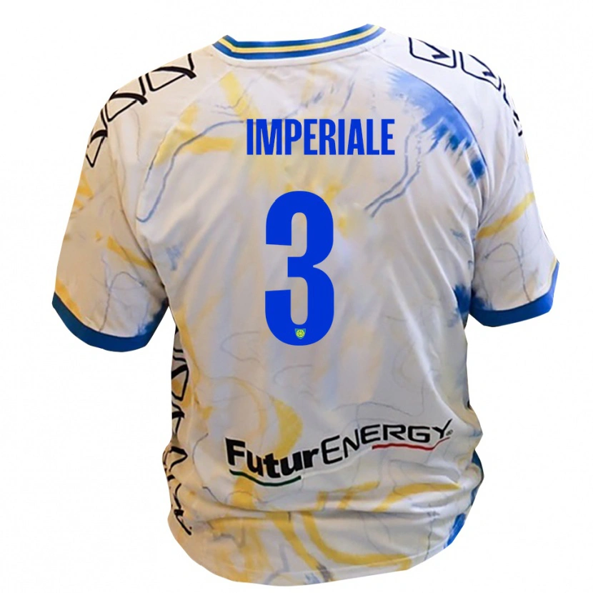 Danxen Bambino Maglia Marco Imperiale #3 Bianco Giallo Blu Kit Gara Away 2025/26 Maglietta