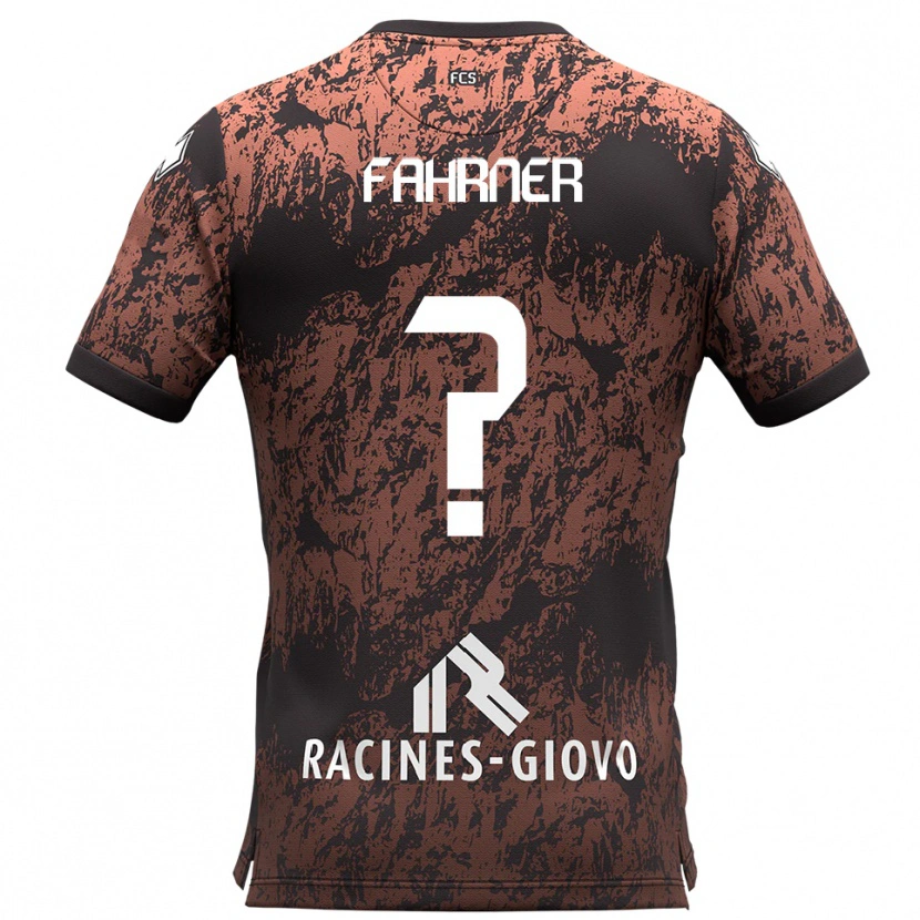Danxen Bambino Maglia Sandiro Fahrner #0 Marrone Nero Kit Gara Away 2025/26 Maglietta