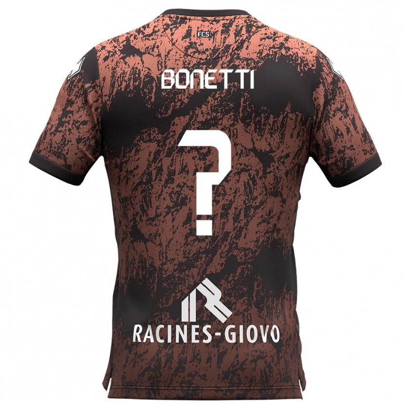 Danxen Bambino Maglia Leonardo Bonetti #0 Marrone Nero Kit Gara Away 2025/26 Maglietta