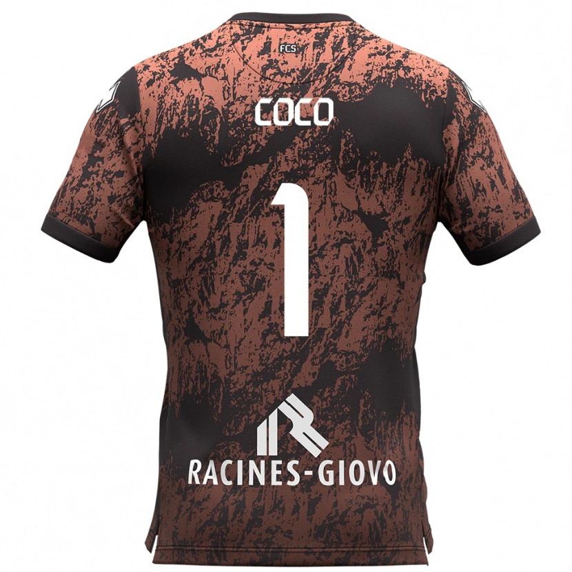 Danxen Bambino Maglia Lorenzo Coco #1 Marrone Nero Kit Gara Away 2025/26 Maglietta