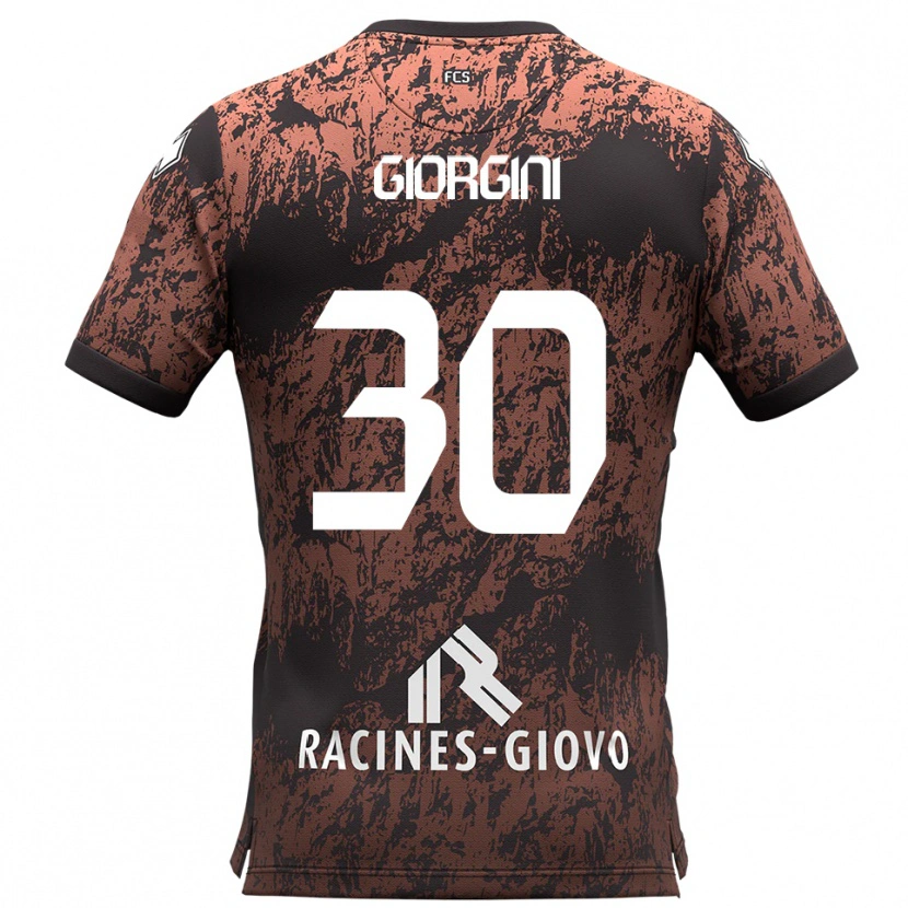 Danxen Bambino Maglia Andrea Giorgini #30 Marrone Nero Kit Gara Away 2025/26 Maglietta