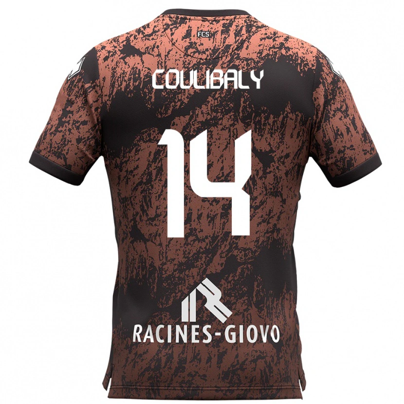 Danxen Bambino Maglia Mamadou Coulibaly #14 Marrone Nero Kit Gara Away 2025/26 Maglietta