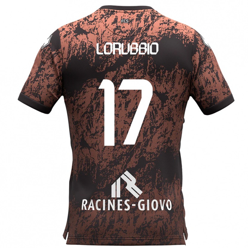 Danxen Bambino Maglia Domenico Lorubbio #17 Marrone Nero Kit Gara Away 2025/26 Maglietta