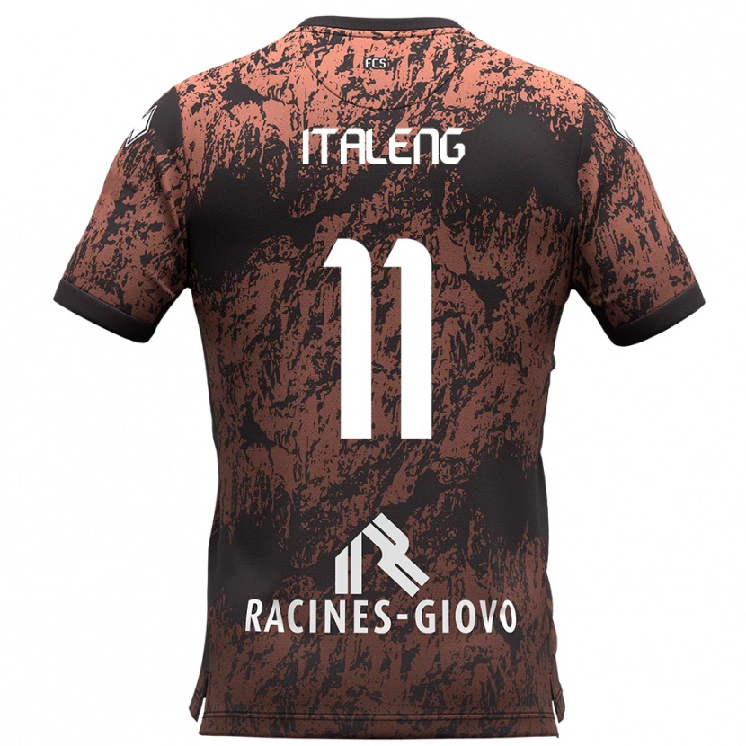 Danxen Bambino Maglia Jonathan Italeng #11 Marrone Nero Kit Gara Away 2025/26 Maglietta