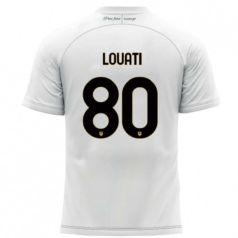 Danxen Bambino Maglia Alessandro Louati #80 Bianco Giallo Kit Gara Away 2025/26 Maglietta