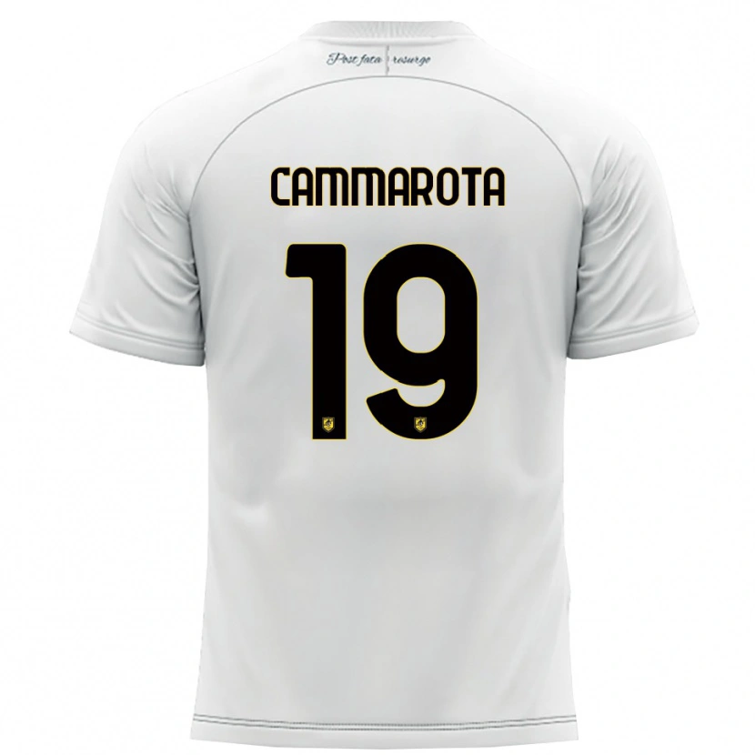 Danxen Bambino Maglia Vincenzo Cammarota #19 Bianco Giallo Kit Gara Away 2025/26 Maglietta