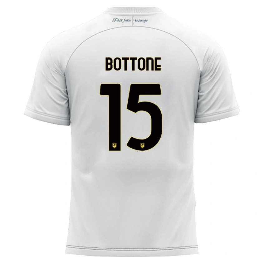 Danxen Bambino Maglia Salvatore Bottone #15 Bianco Giallo Kit Gara Away 2025/26 Maglietta