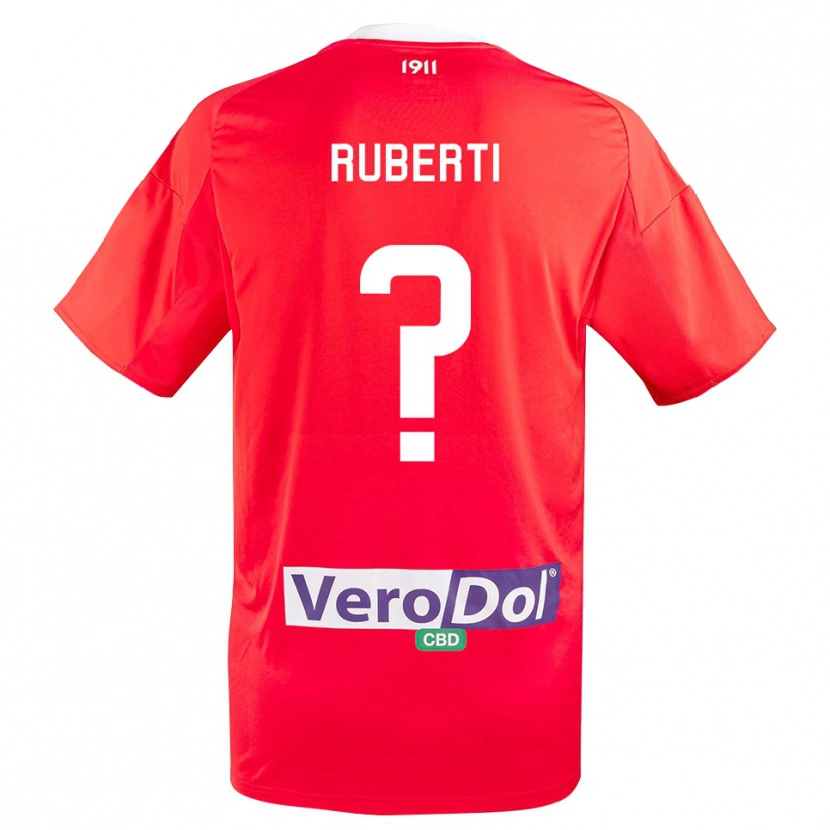 Danxen Bambino Maglia Niccolò Ruberti #0 Rosso Bianco Kit Gara Away 2025/26 Maglietta