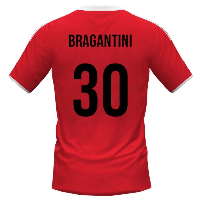 Danxen Bambino Maglia Davide Bragantini #30 Rosso Bianco Kit Gara Away 2025/26 Maglietta