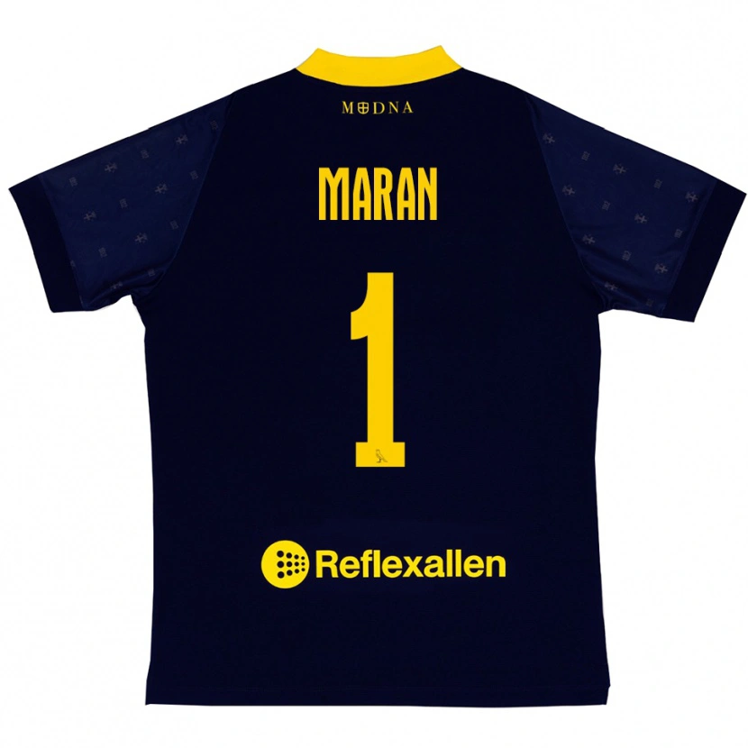 Danxen Bambino Maglia Andrea Maran #1 Navy Giallo Kit Gara Away 2025/26 Maglietta