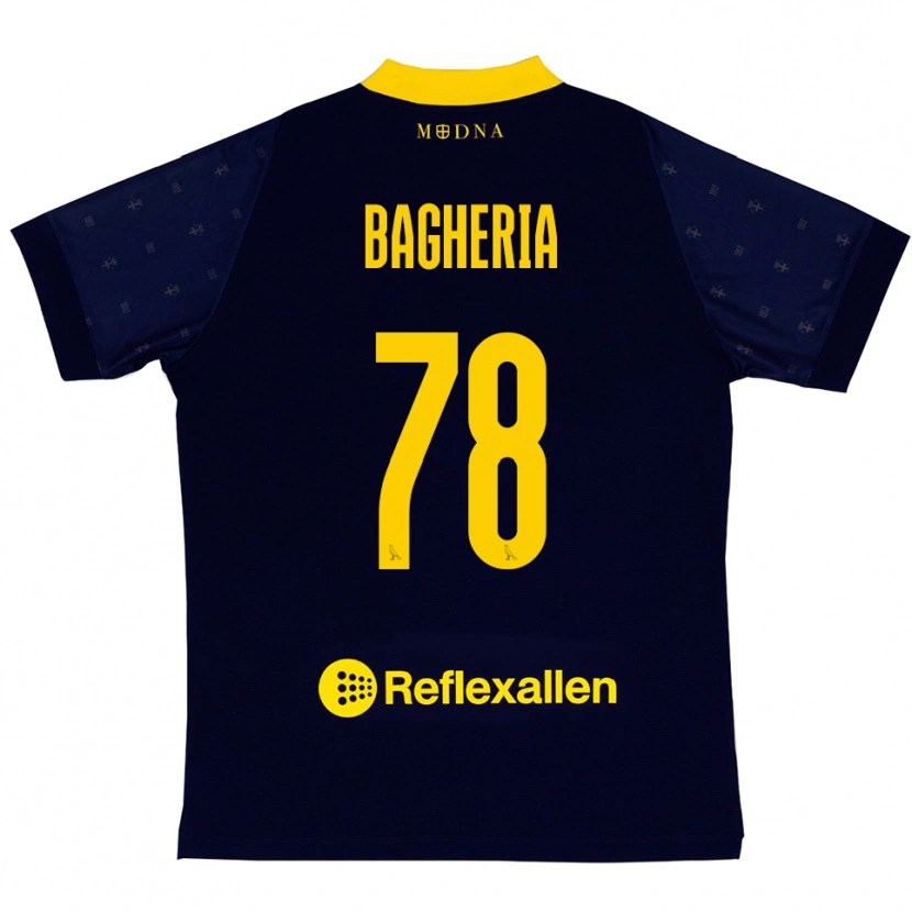 Danxen Bambino Maglia Fabrizio Bagheria #78 Navy Giallo Kit Gara Away 2025/26 Maglietta