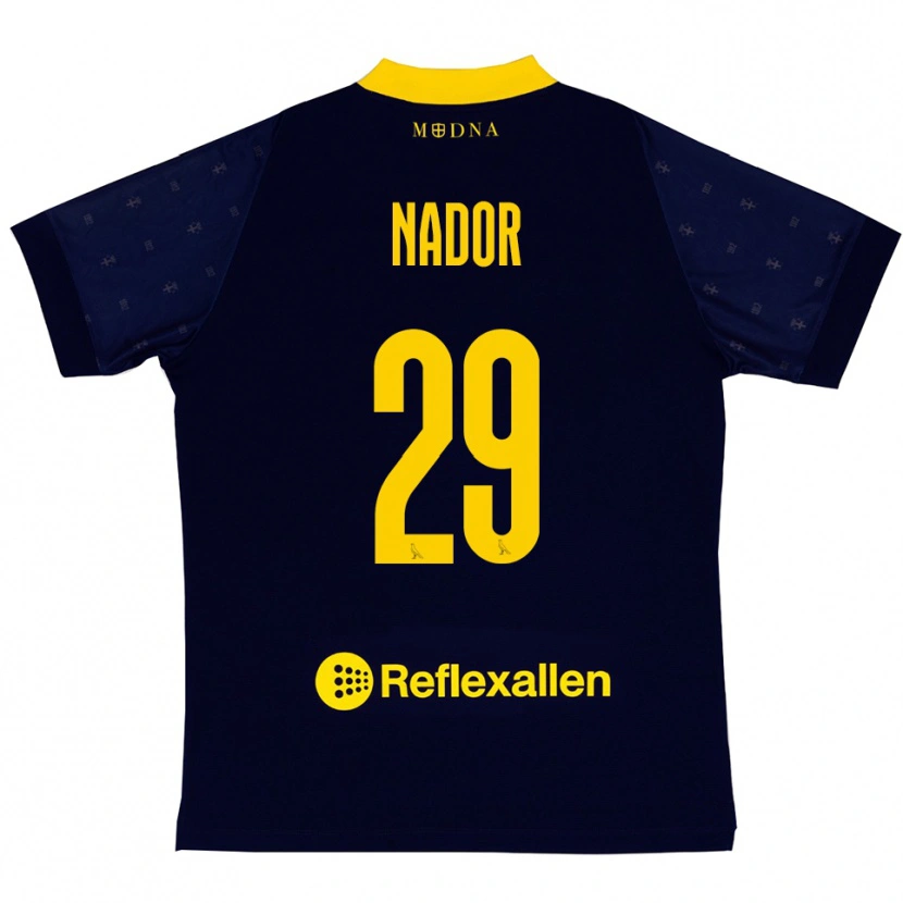 Danxen Bambino Maglia Steven Nador #29 Navy Giallo Kit Gara Away 2025/26 Maglietta