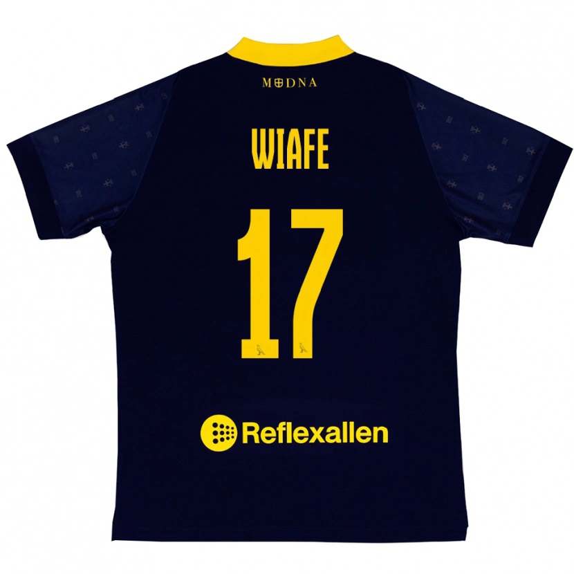 Danxen Bambino Maglia Samuel Wiafe #17 Navy Giallo Kit Gara Away 2025/26 Maglietta
