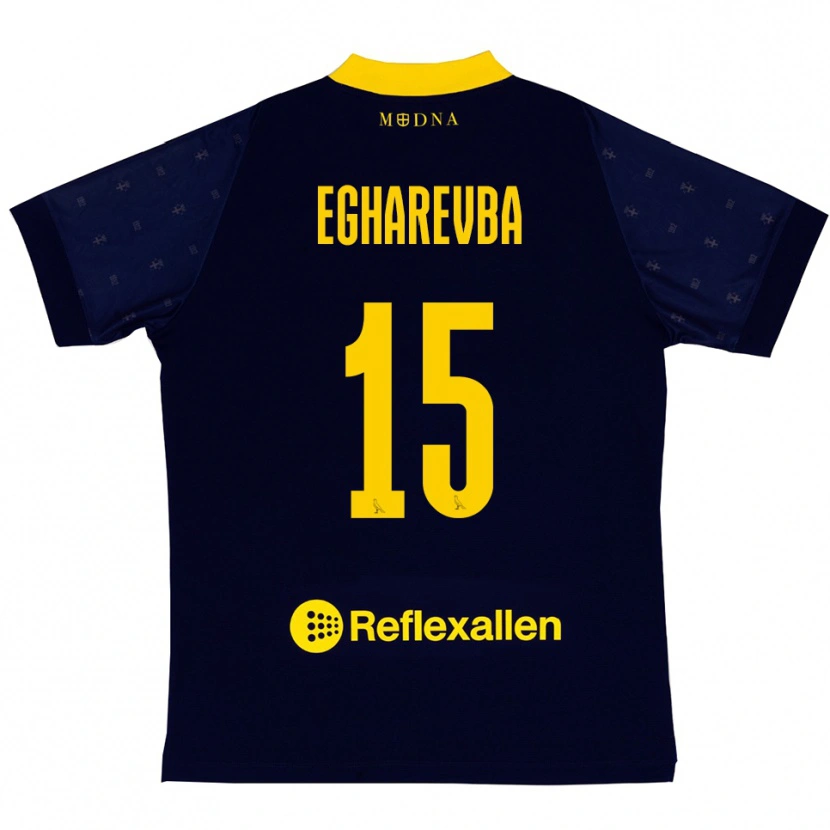 Danxen Bambino Maglia Treasure Egharevba #15 Navy Giallo Kit Gara Away 2025/26 Maglietta