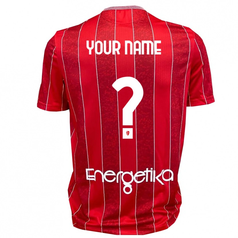 Danxen Bambino Maglia Il Tuo Nome #0 Rosso Bianco Kit Gara Away 2025/26 Maglietta