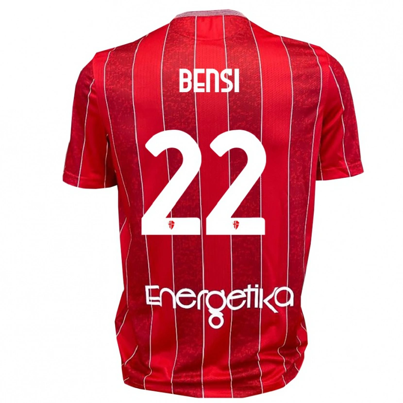 Danxen Bambino Maglia Nicolò Bensi #22 Rosso Bianco Kit Gara Away 2025/26 Maglietta