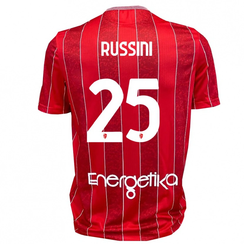 Danxen Bambino Maglia Simone Russini #25 Rosso Bianco Kit Gara Away 2025/26 Maglietta