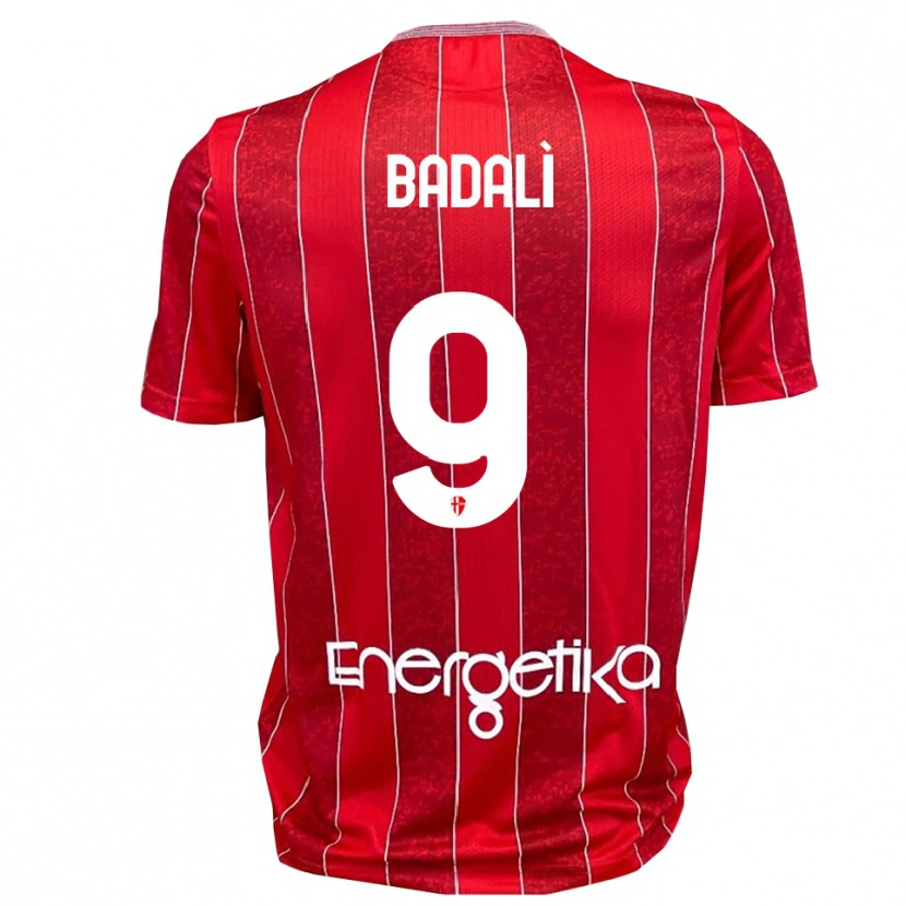 Danxen Bambino Maglia Ignazio Badalì #9 Rosso Bianco Kit Gara Away 2025/26 Maglietta