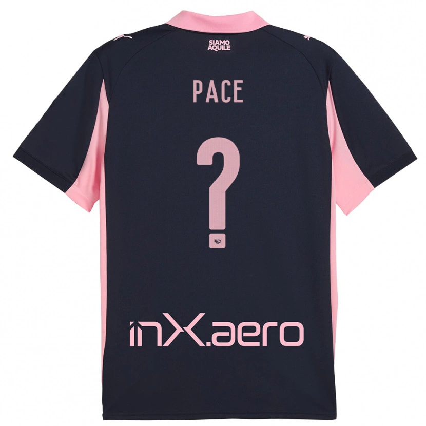 Danxen Bambino Maglia Andrea Pace #0 Navy Rosa Kit Gara Away 2025/26 Maglietta