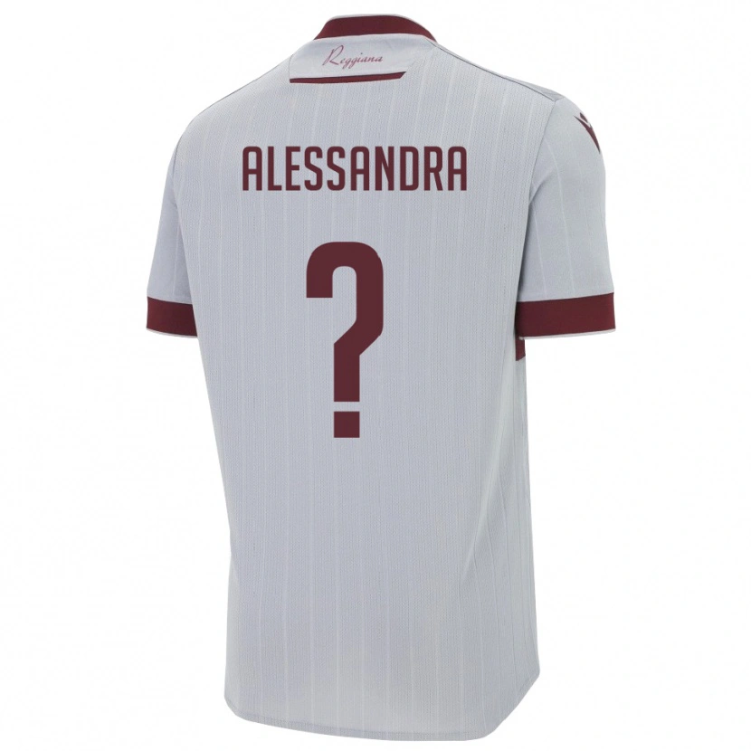 Danxen Bambino Maglia Sacchi Alessandra #0 Borgogna Bianco Kit Gara Away 2025/26 Maglietta