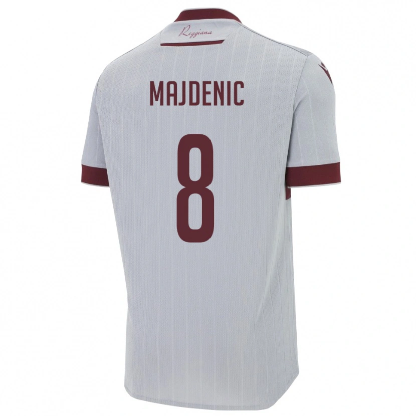 Danxen Bambino Maglia Fran Majdenic #8 Borgogna Bianco Kit Gara Away 2025/26 Maglietta