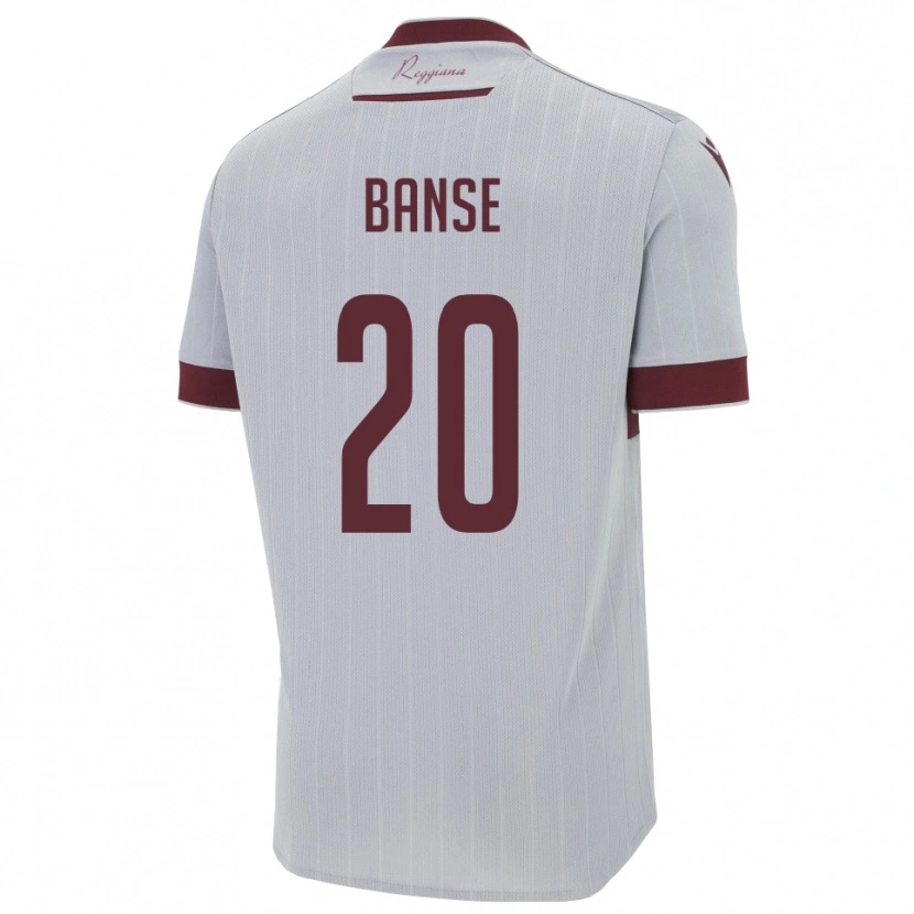 Danxen Bambino Maglia Ousmane Banse #20 Borgogna Bianco Kit Gara Away 2025/26 Maglietta