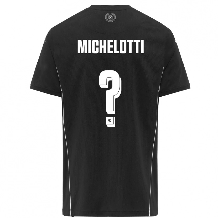Danxen Bambino Maglia Tommaso Michelotti #0 Nero Bianco Kit Gara Away 2025/26 Maglietta