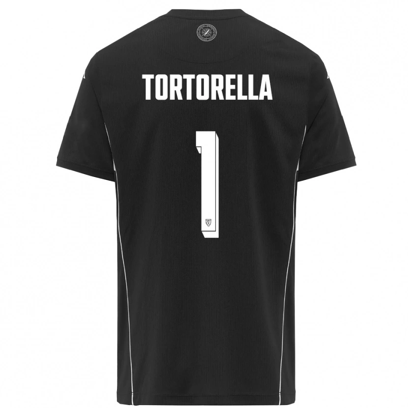 Danxen Bambino Maglia Diego Tortorella #1 Nero Bianco Kit Gara Away 2025/26 Maglietta