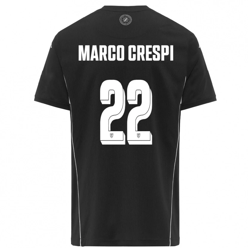 Danxen Bambino Maglia Gian Marco Crespi #22 Nero Bianco Kit Gara Away 2025/26 Maglietta