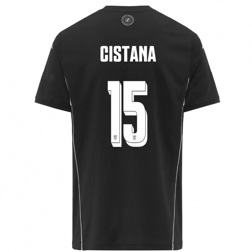 Danxen Bambino Maglia Andrea Cistana #15 Nero Bianco Kit Gara Away 2025/26 Maglietta