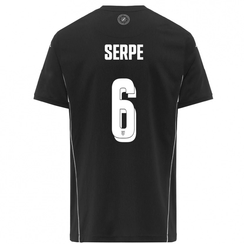Danxen Bambino Maglia Laurens Serpe #6 Nero Bianco Kit Gara Away 2025/26 Maglietta
